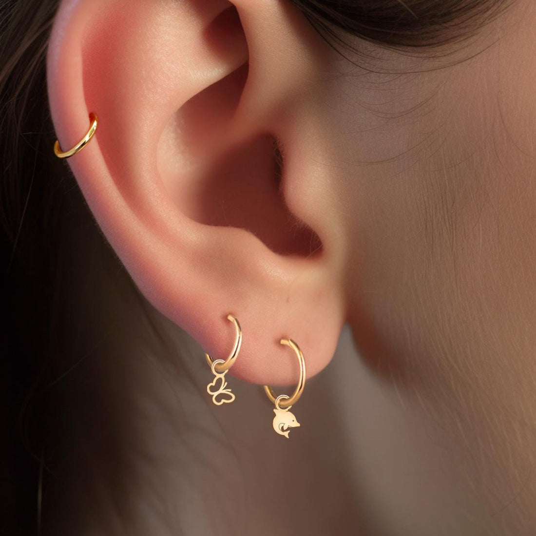 Dolphin Huggie Hoop Earrings