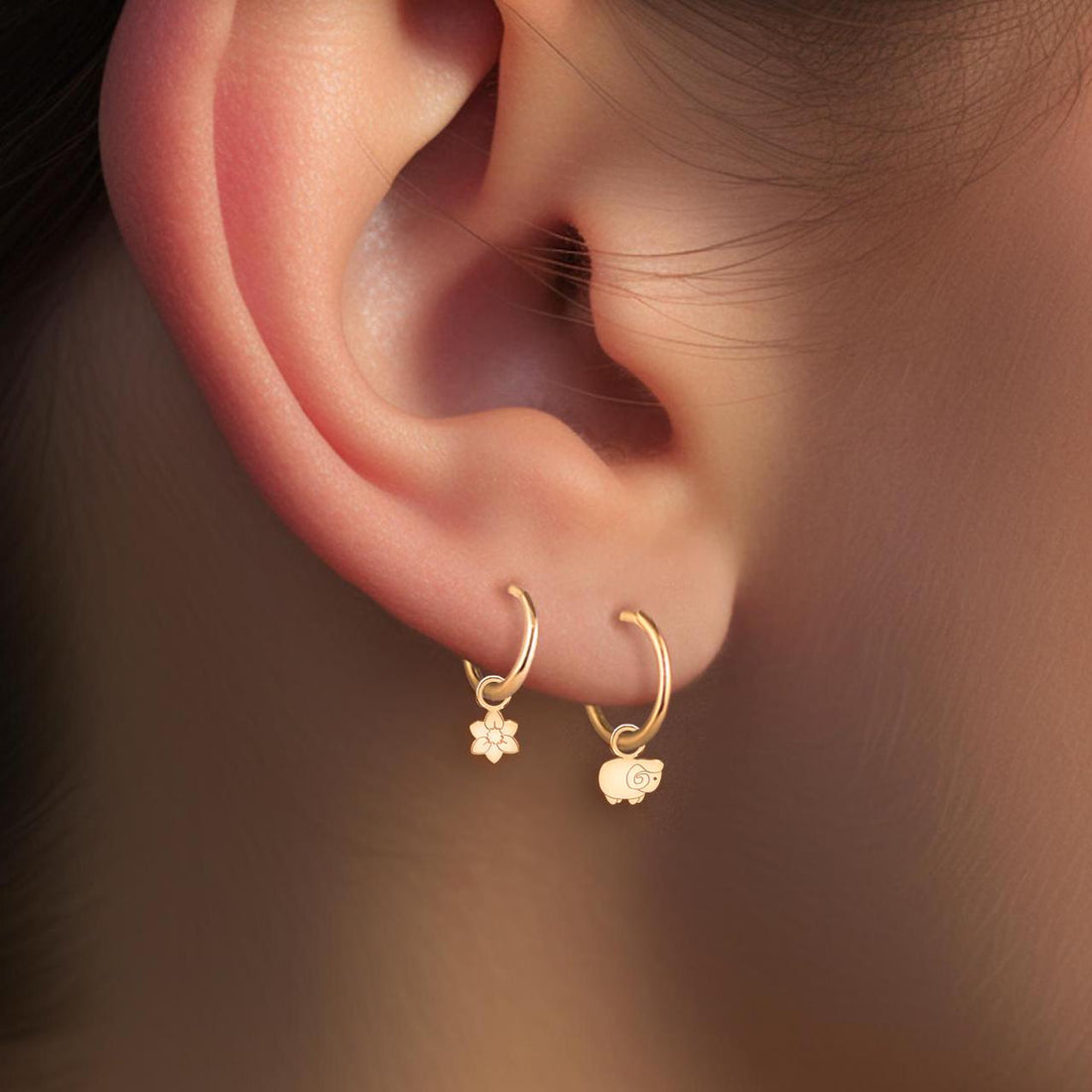 Aries Ram Huggie Hoops