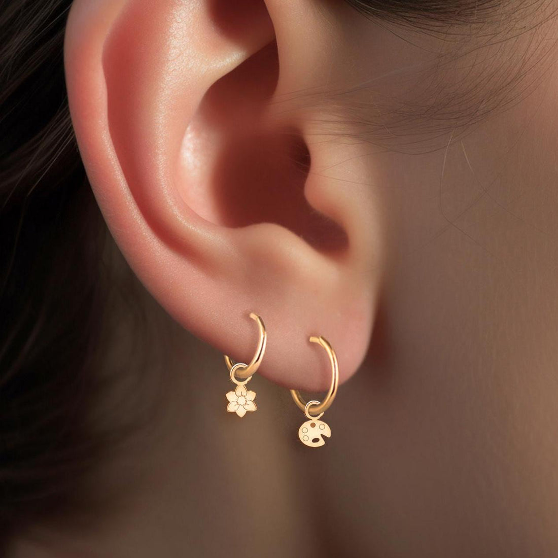 Paint Palette Huggie Earrings