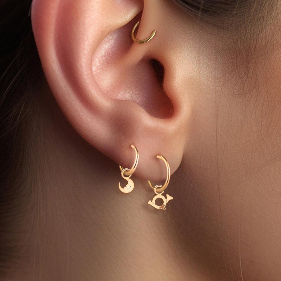 French Horn Hoop Earrings
