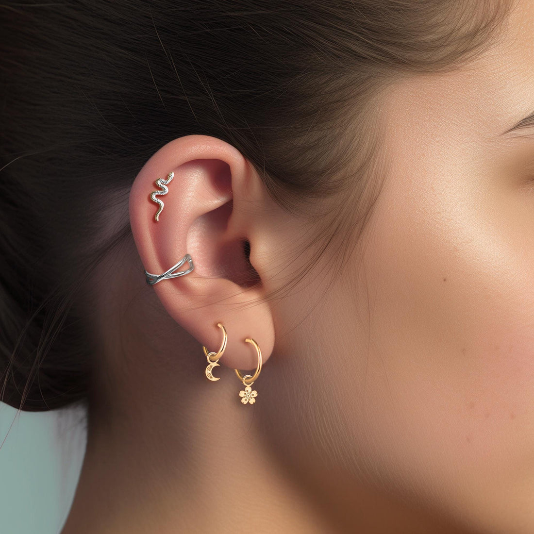 Cherry Blossom Hoop Earrings