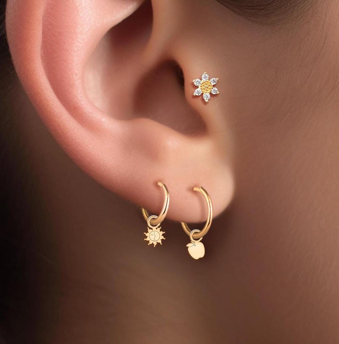 Apple Charm Drop Earrings