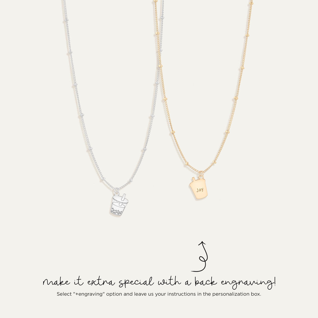 Bubble Tea Pendant  Beady Necklace