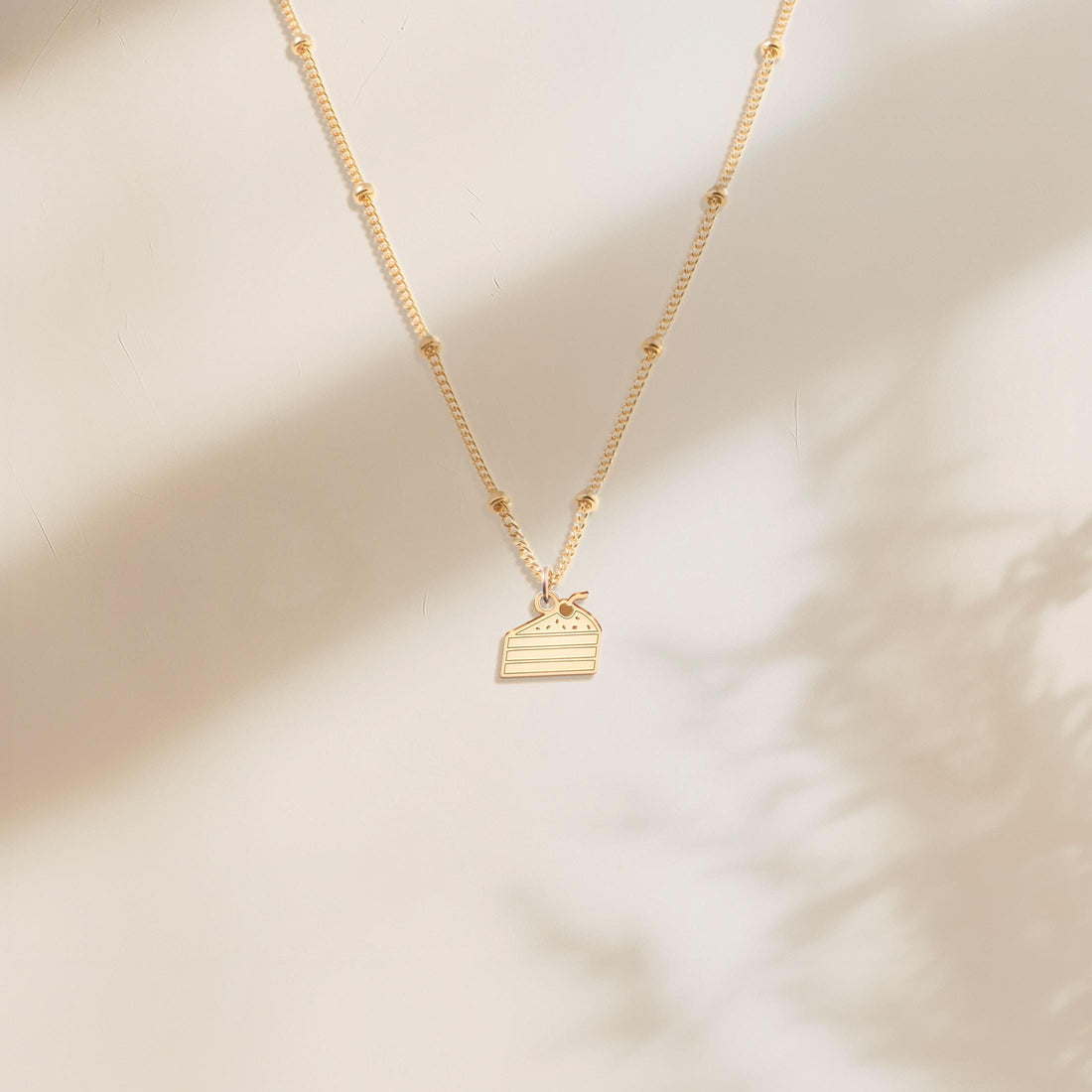 Cake Slice Charm Beady Necklace