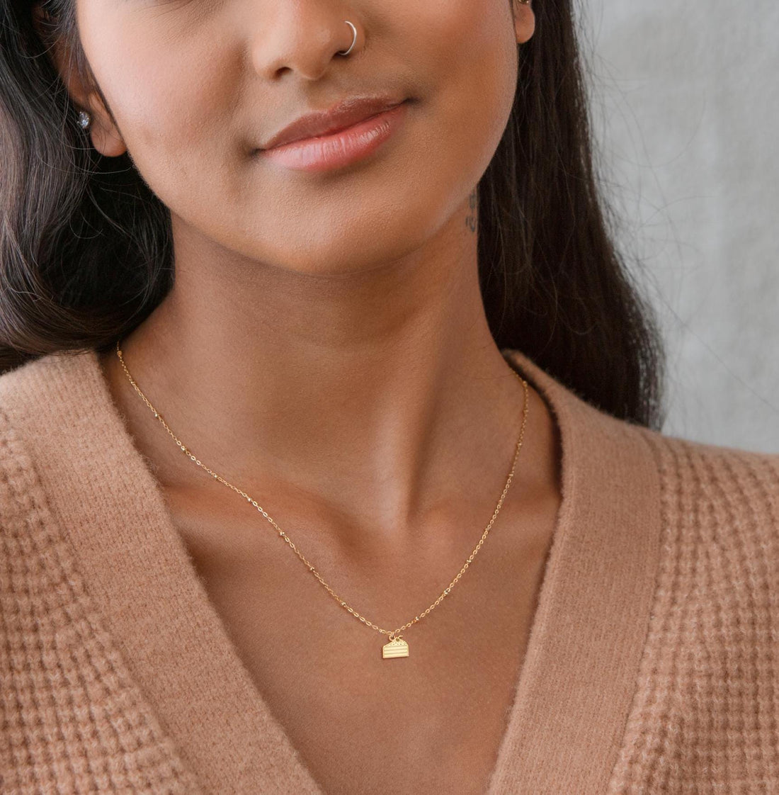 Cake Slice Charm Beady Necklace