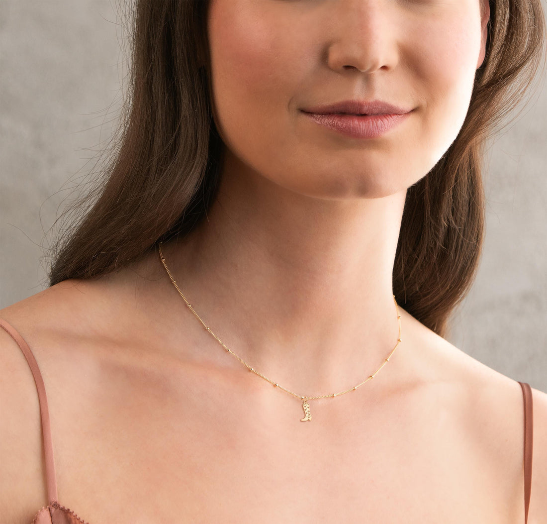 Cowboy Boot Beady Necklace