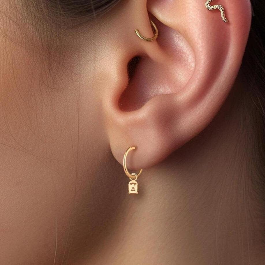Moai Statue Huggie Earrings
