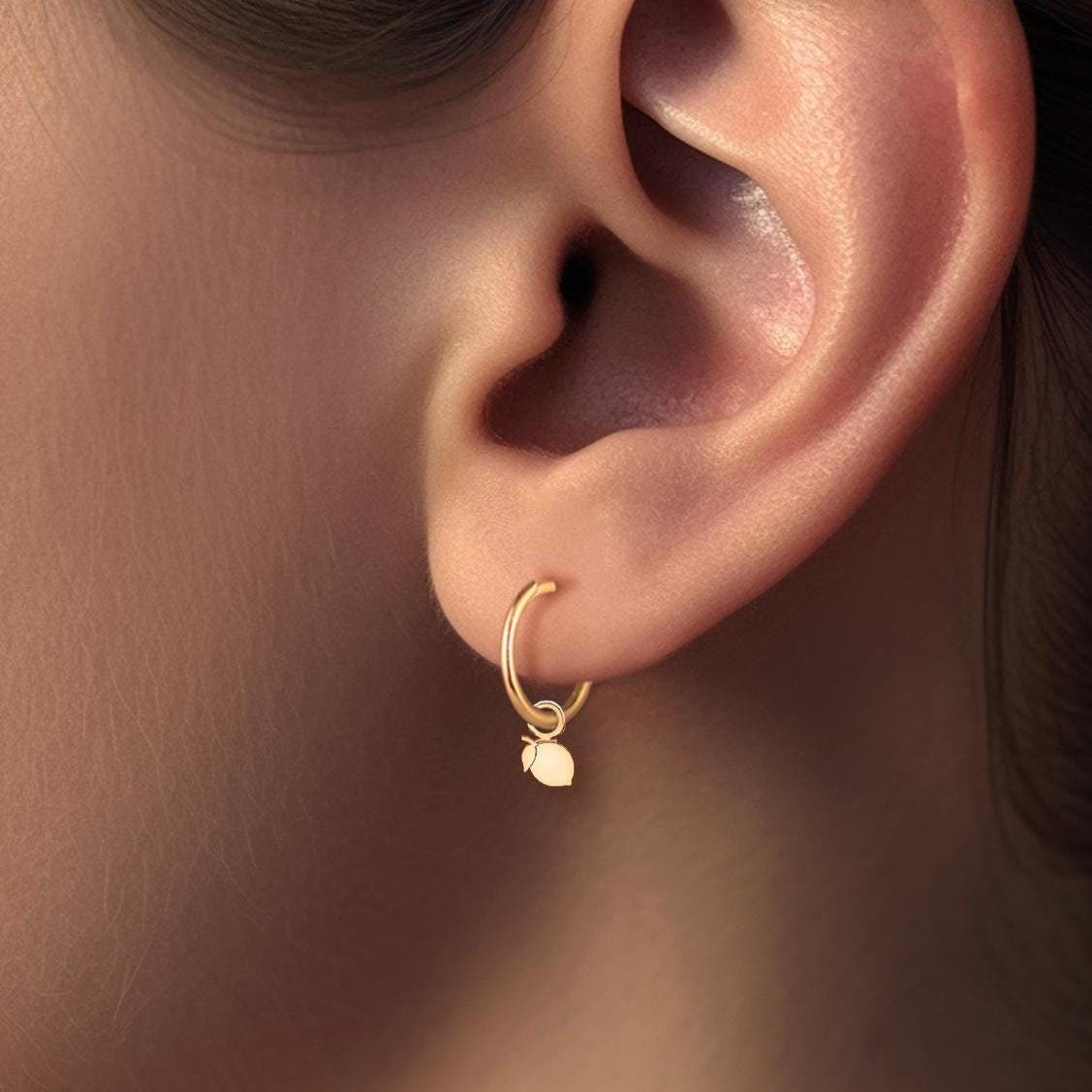 Lemon Huggie Hoop Earrings