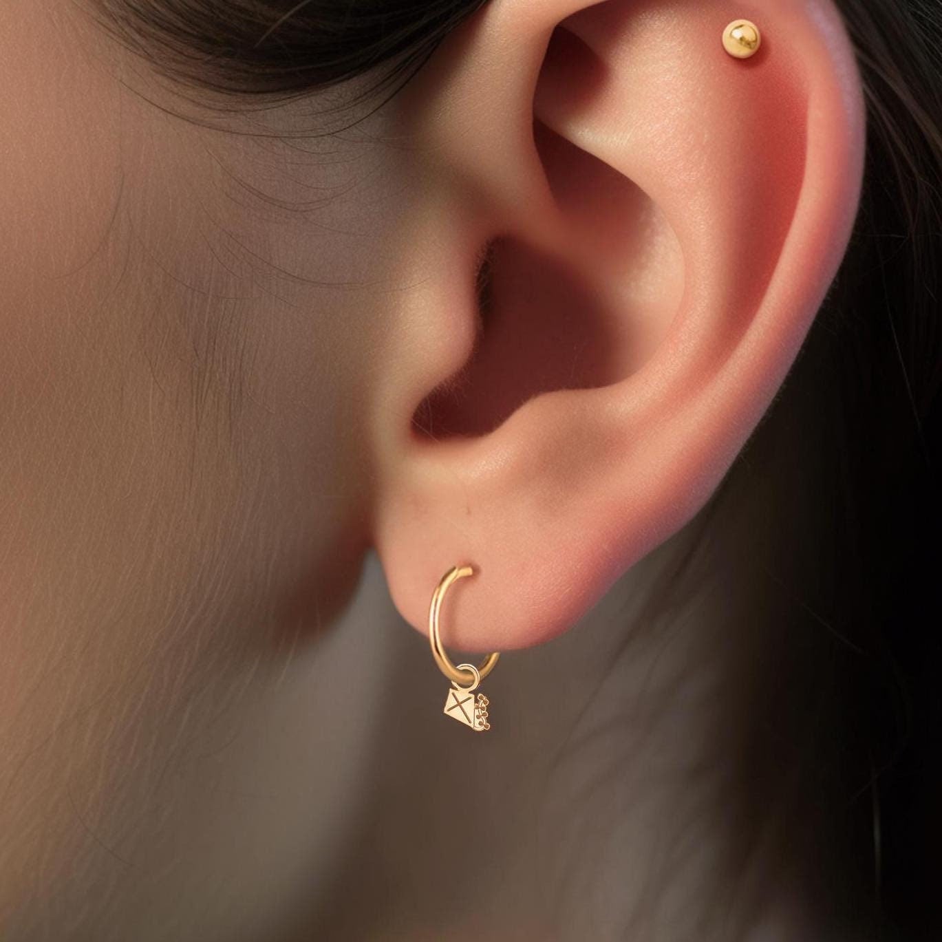 Kite Huggie Hoop Earrings