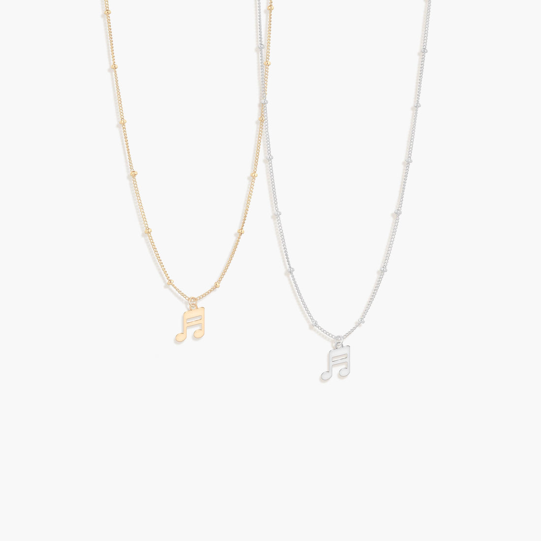 Music Note Pendant Beady Necklace