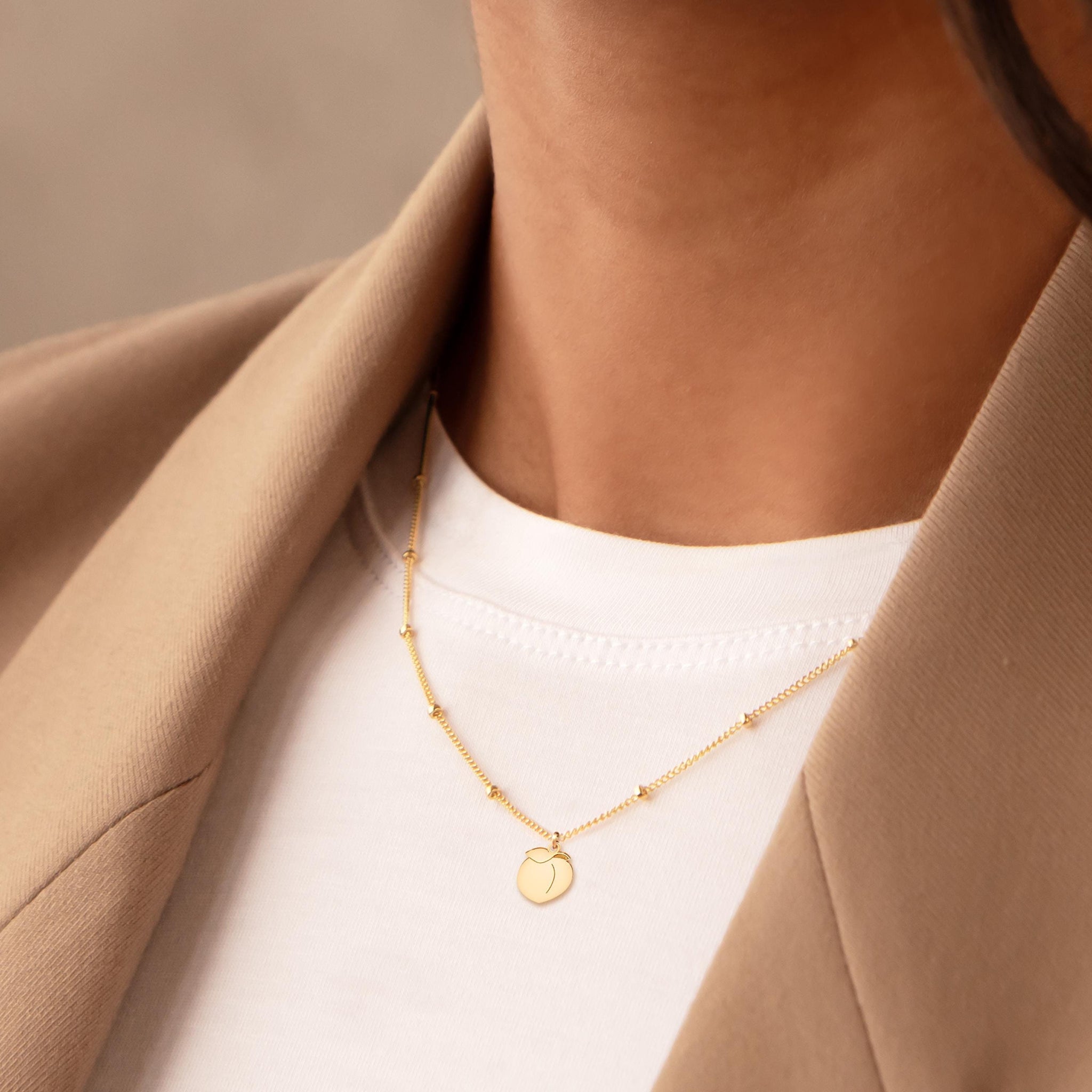 Peach Charm Necklace