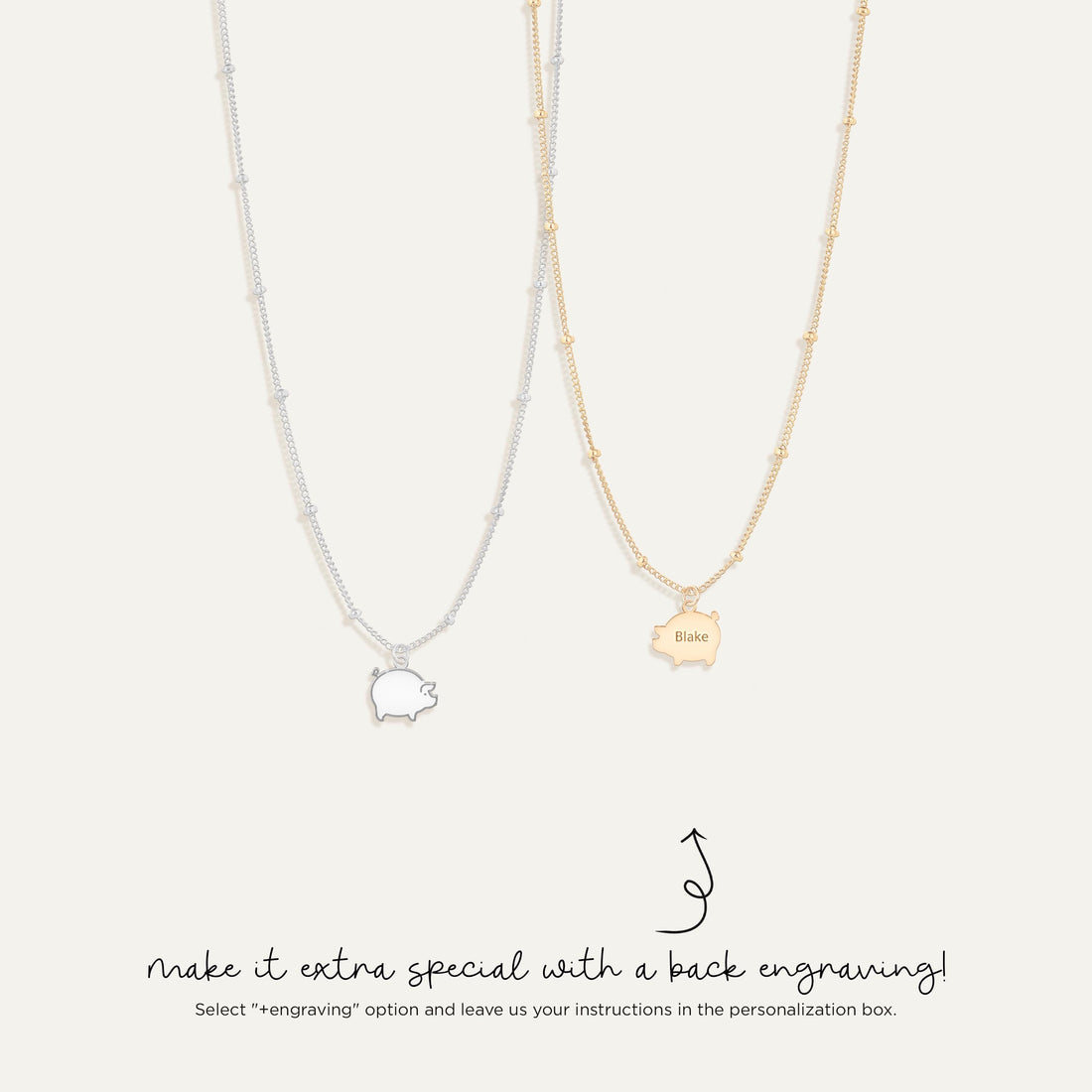 Pig Charm Necklace