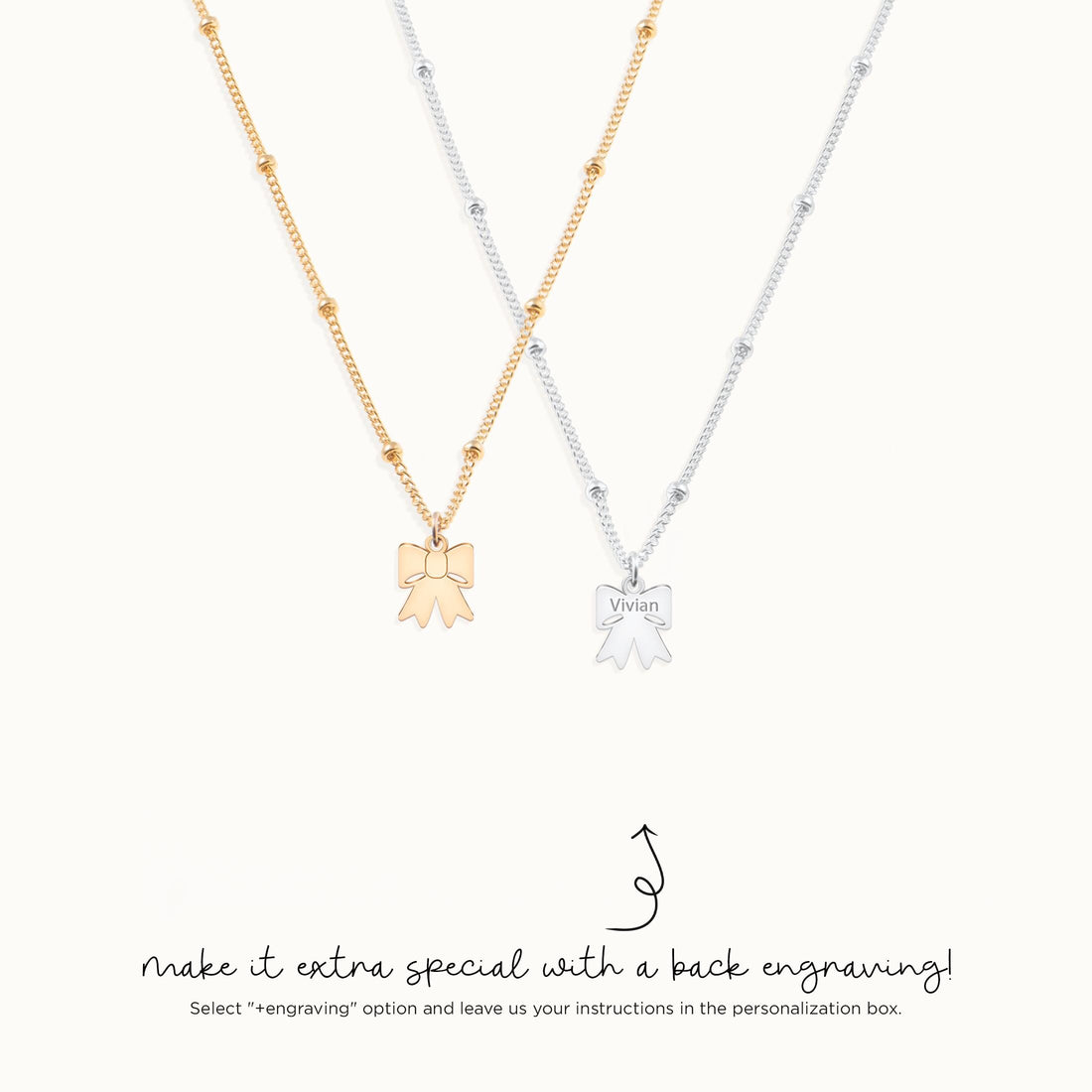 Ribbon Bow Charm Necklace