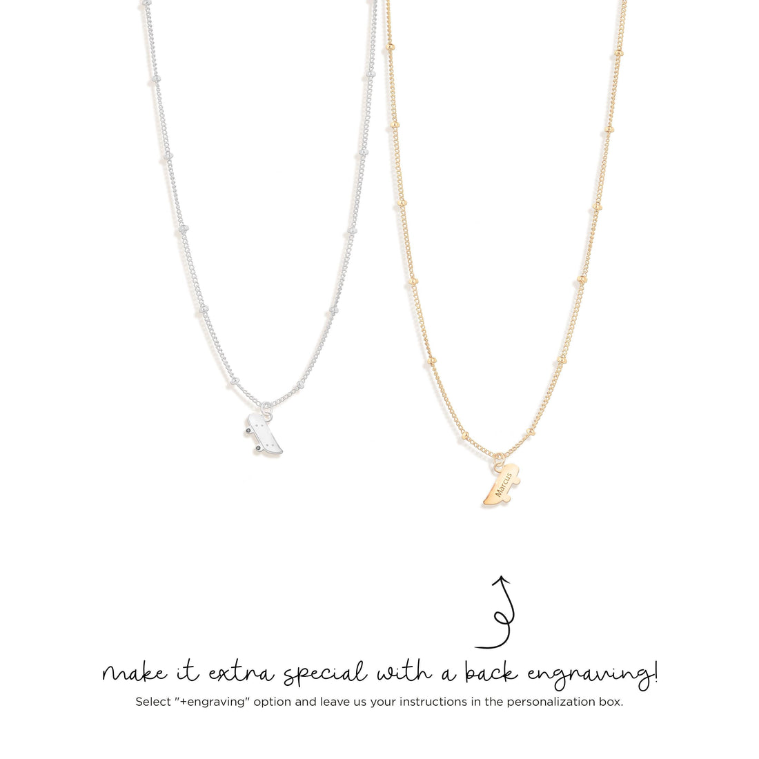 Skateboard Charm Necklace