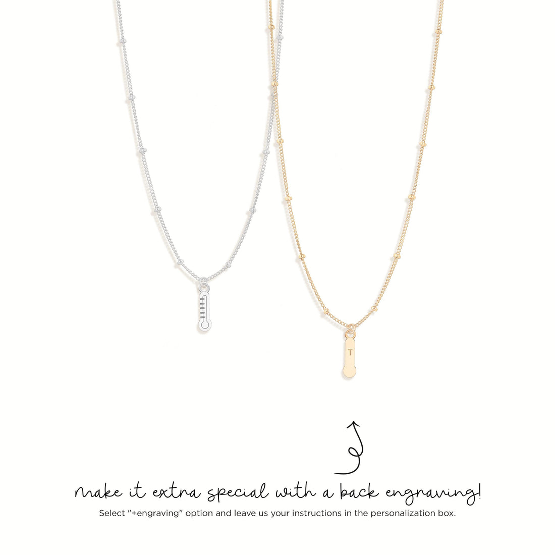 Thermometer Pendant Beady Necklace
