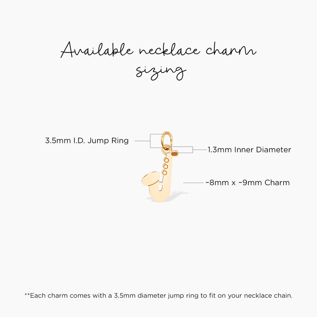 Gold Saxophone Charm Pendant