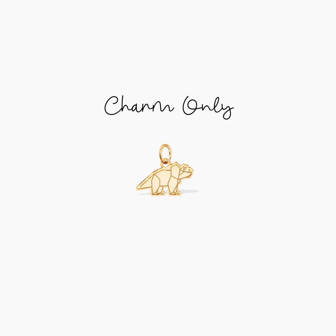 Geometric Triceratops Dinosaur Charm