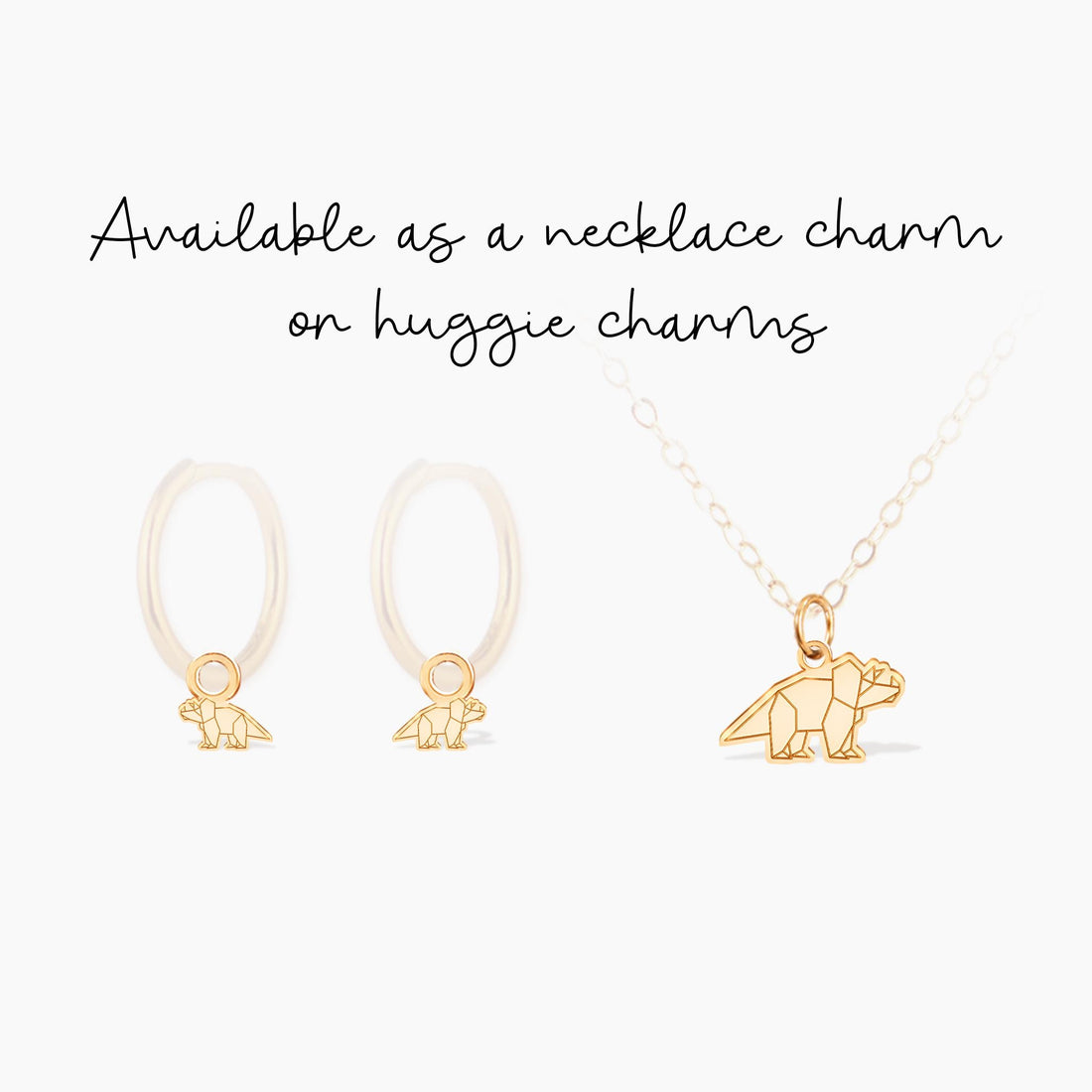 Geometric Triceratops Dinosaur Charm