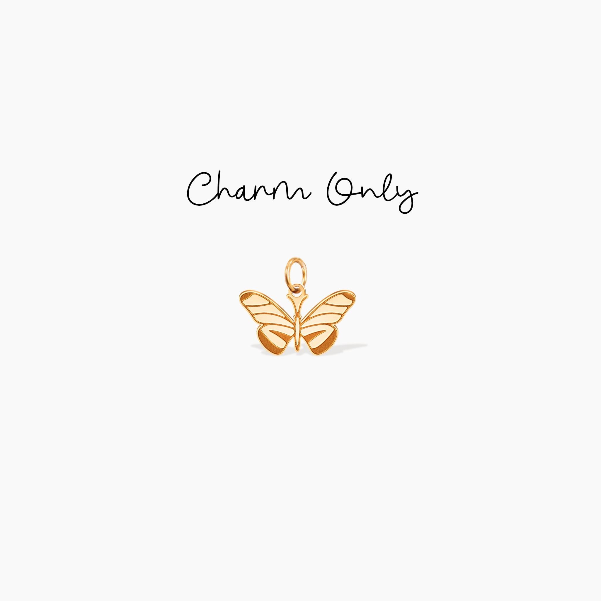 Gold Moth Butterfly Charm Pendant