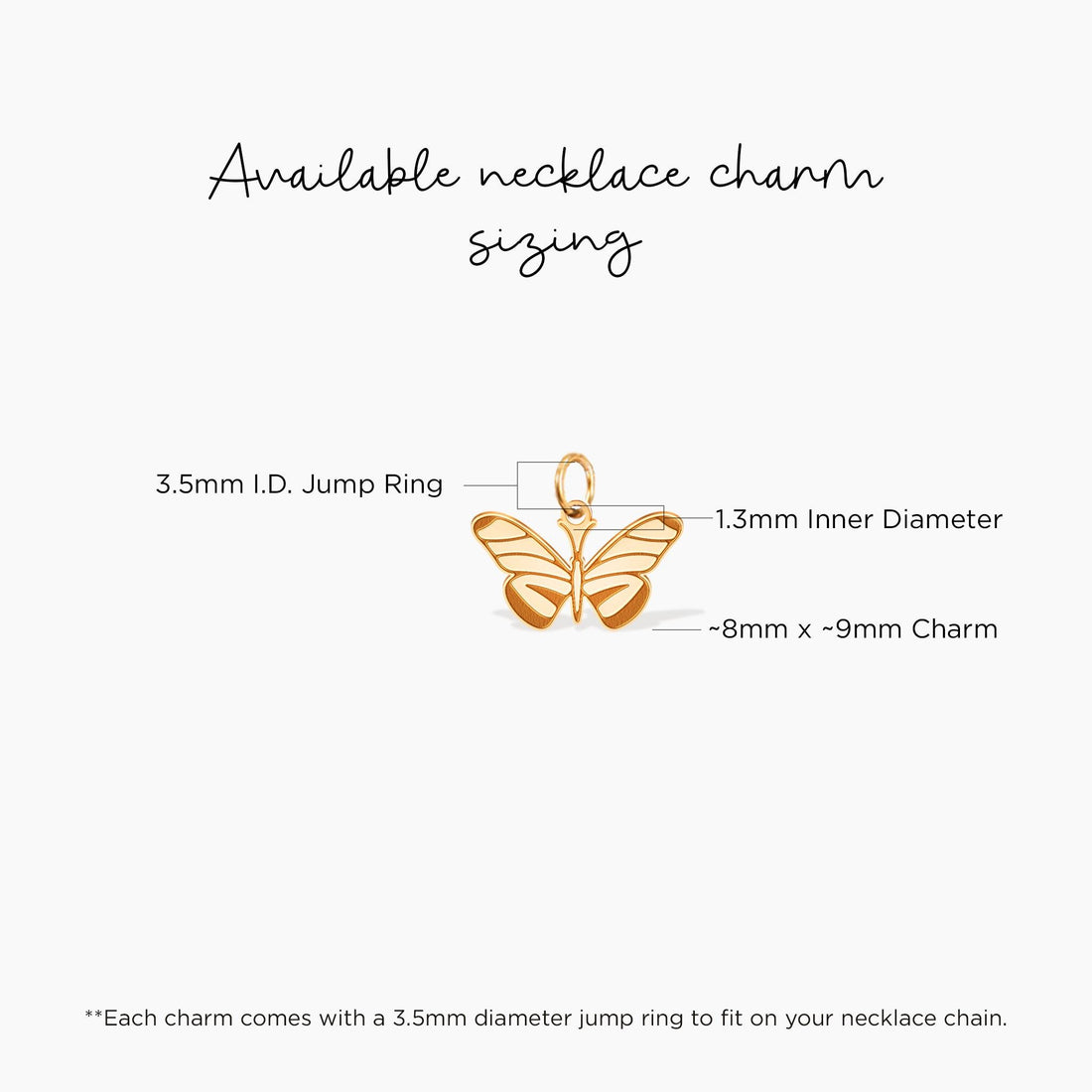 Gold Moth Butterfly Charm Pendant