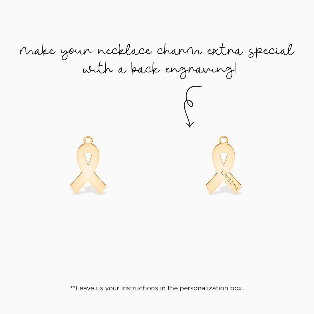 Cancer Ribbon Pendant Necklace