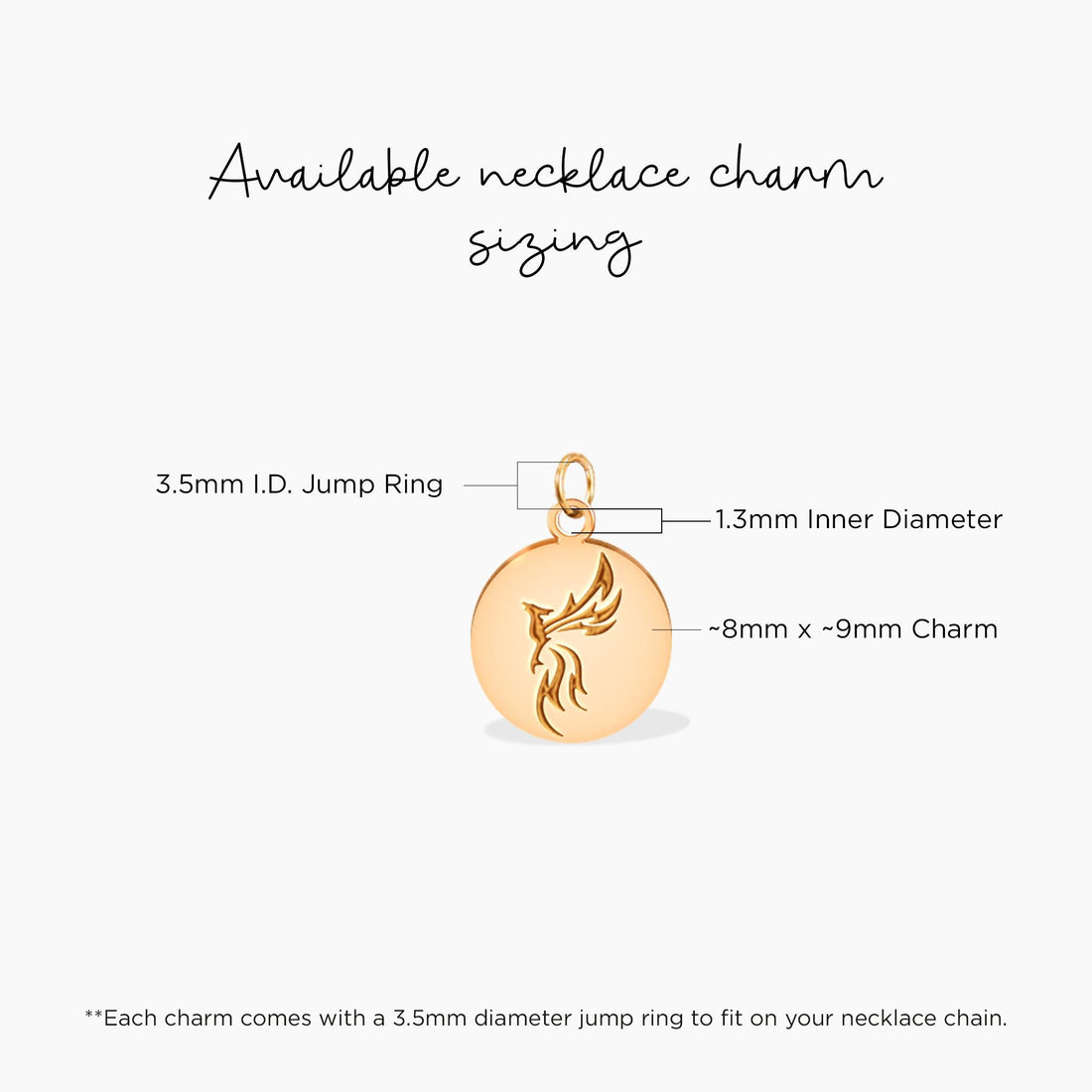 Phoenix Bird Disc Charm Necklace