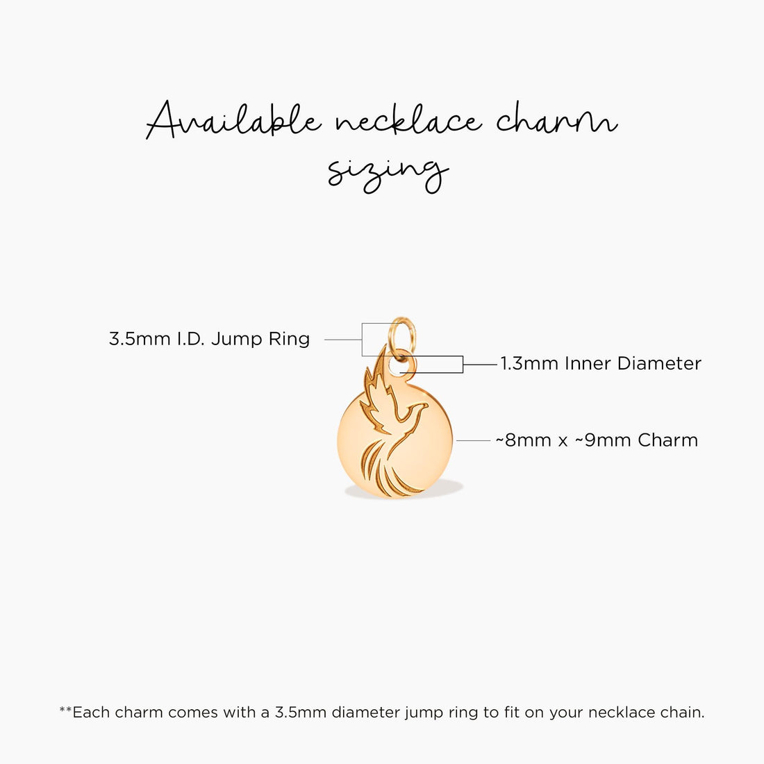 Phoenix Bird Disc Charm Necklace
