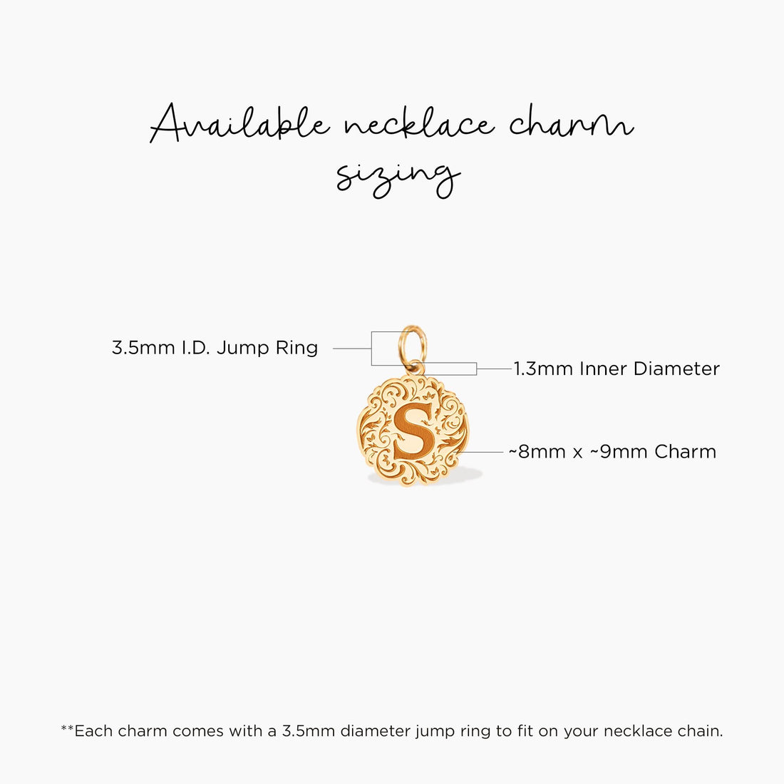 Decorative Letter Disc Charm