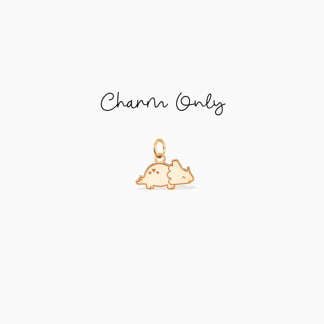 Happy Triceratops Dinosaur Charm