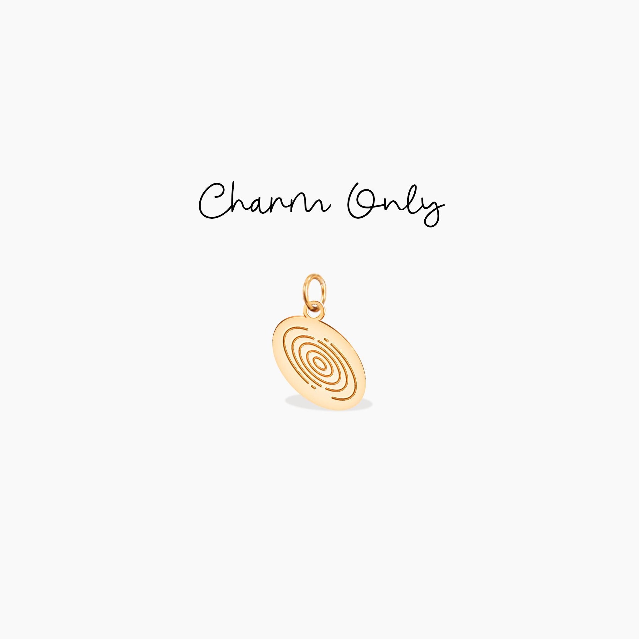 Space Spiral Disc Charm Necklace