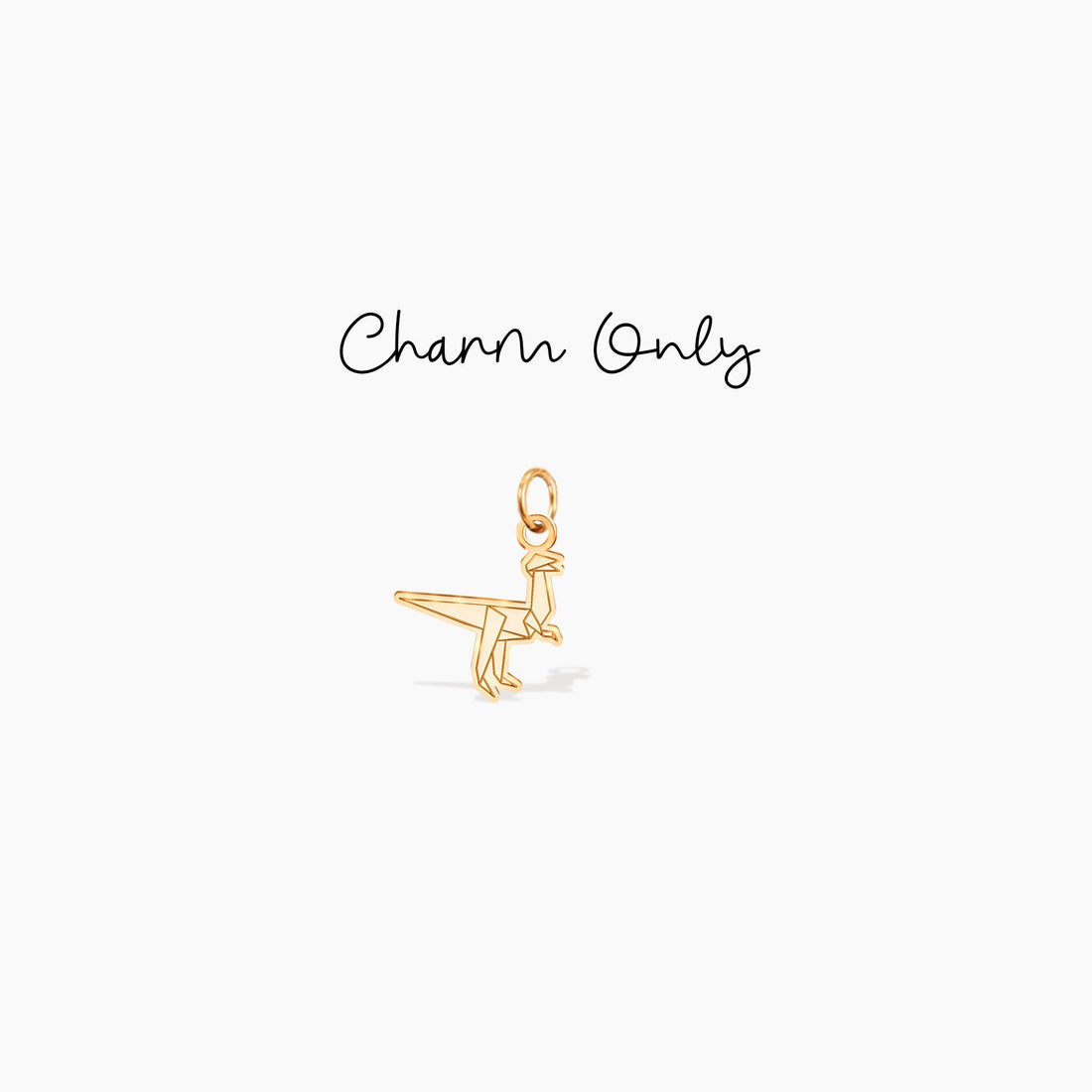 Geometric Velociraptor Dinosaur Charm