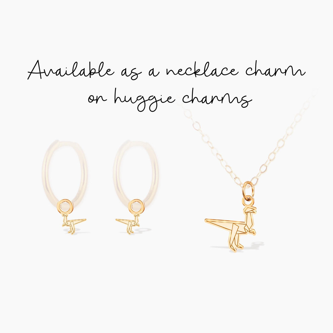 Geometric Velociraptor Dinosaur Charm