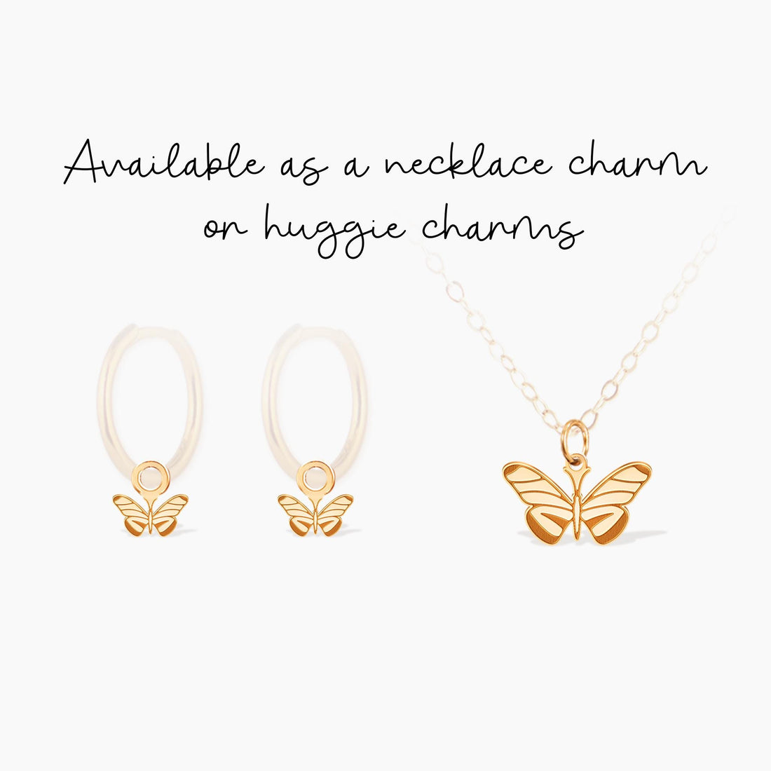 Gold Moth Butterfly Charm Pendant