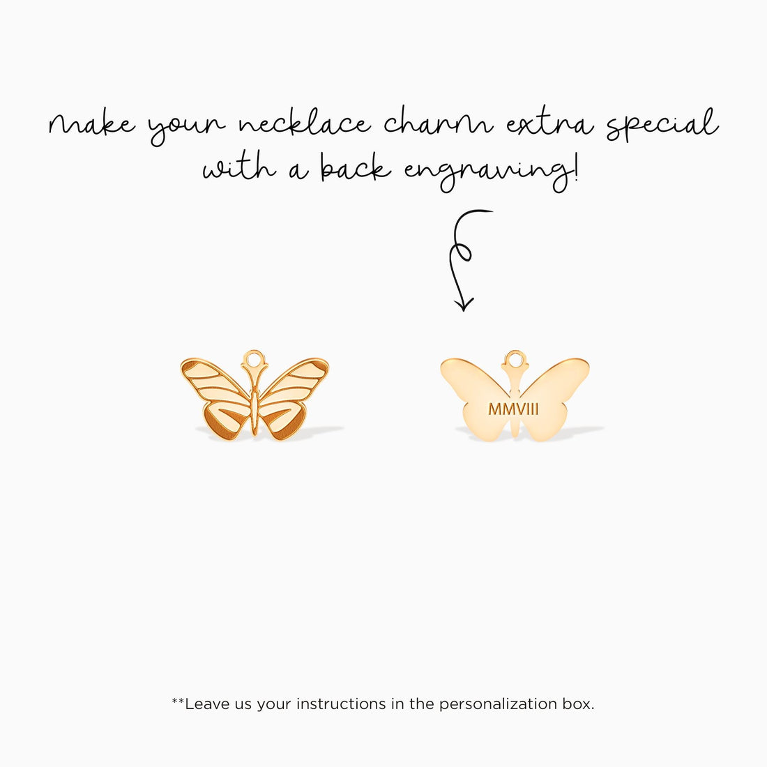 Gold Moth Butterfly Charm Pendant