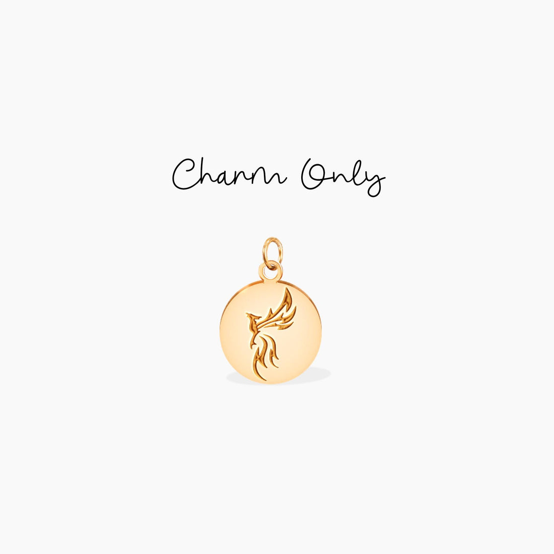 Phoenix Bird Disc Charm Necklace