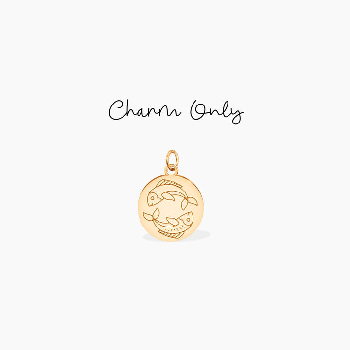 Zodiac Sign Disc Charm Necklace