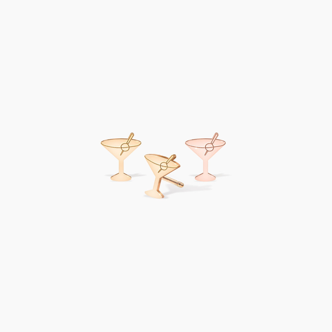 Martini Glass Charm Stud Earrings