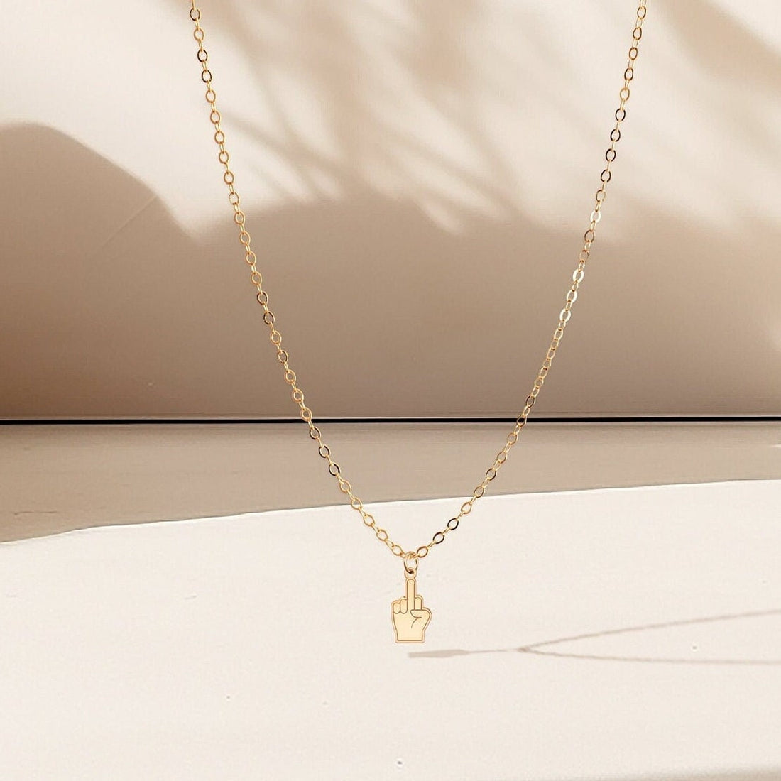 Middle Finger Charm Necklace