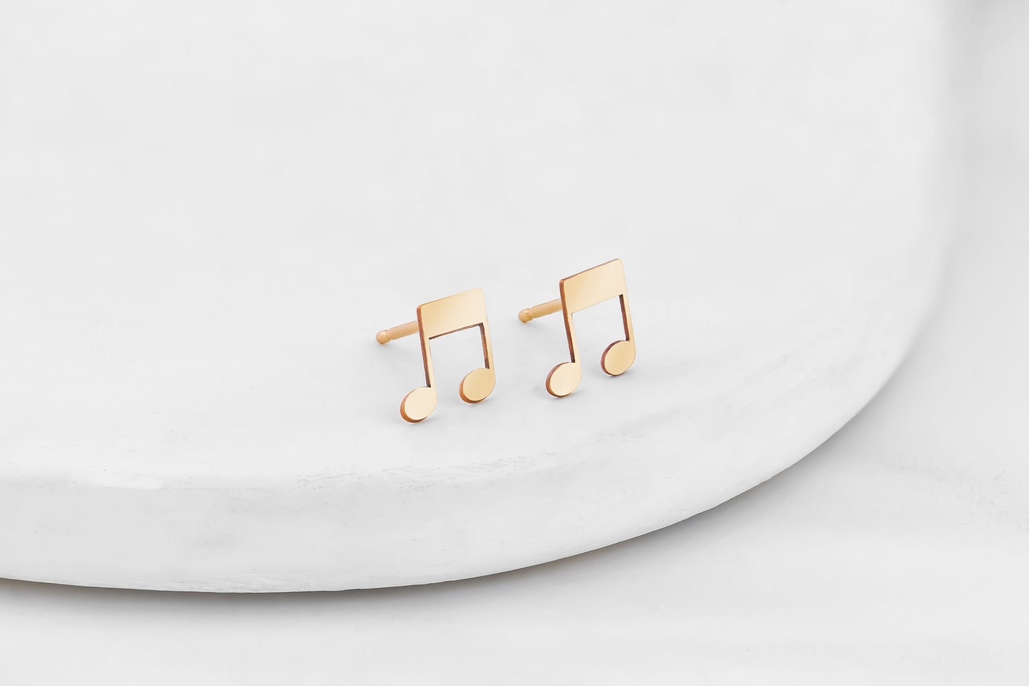 Musical Note Charm Stud Earrings