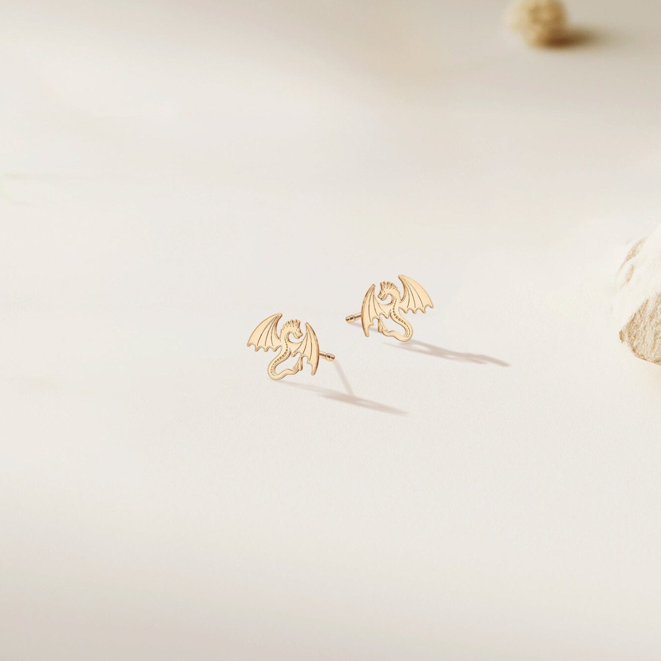 Mythical Dragon Charm Stud Earrings