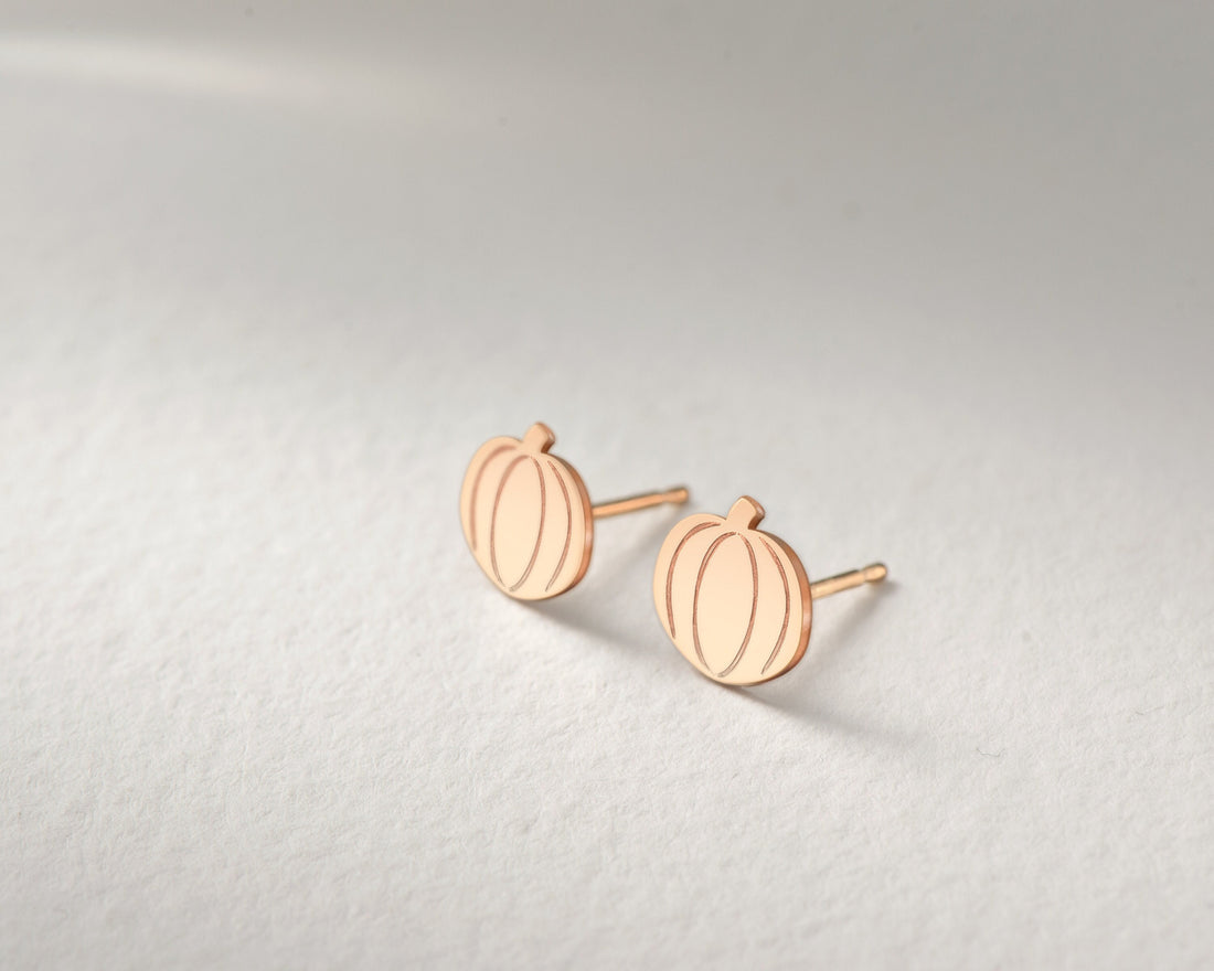 Pumpkin Charm Stud Earrings