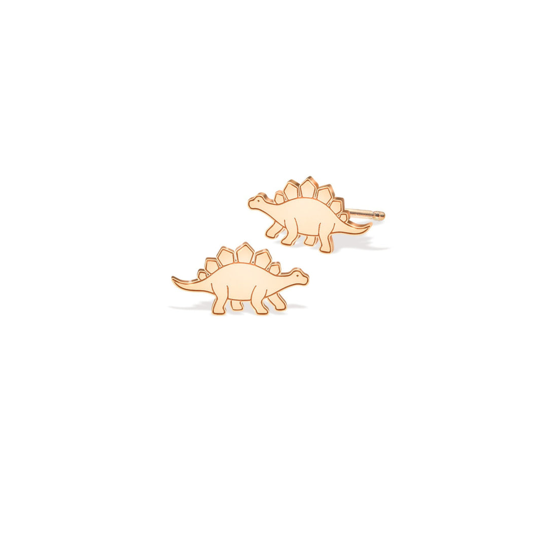 Stegosaurus Dinosaur Charm Stud Earrings