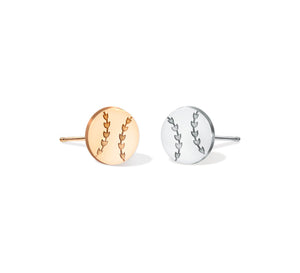 Baseball Charm Hoop Earrings