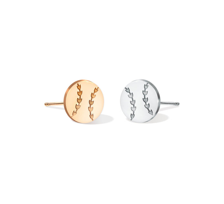 Baseball Charm Hoop Earrings