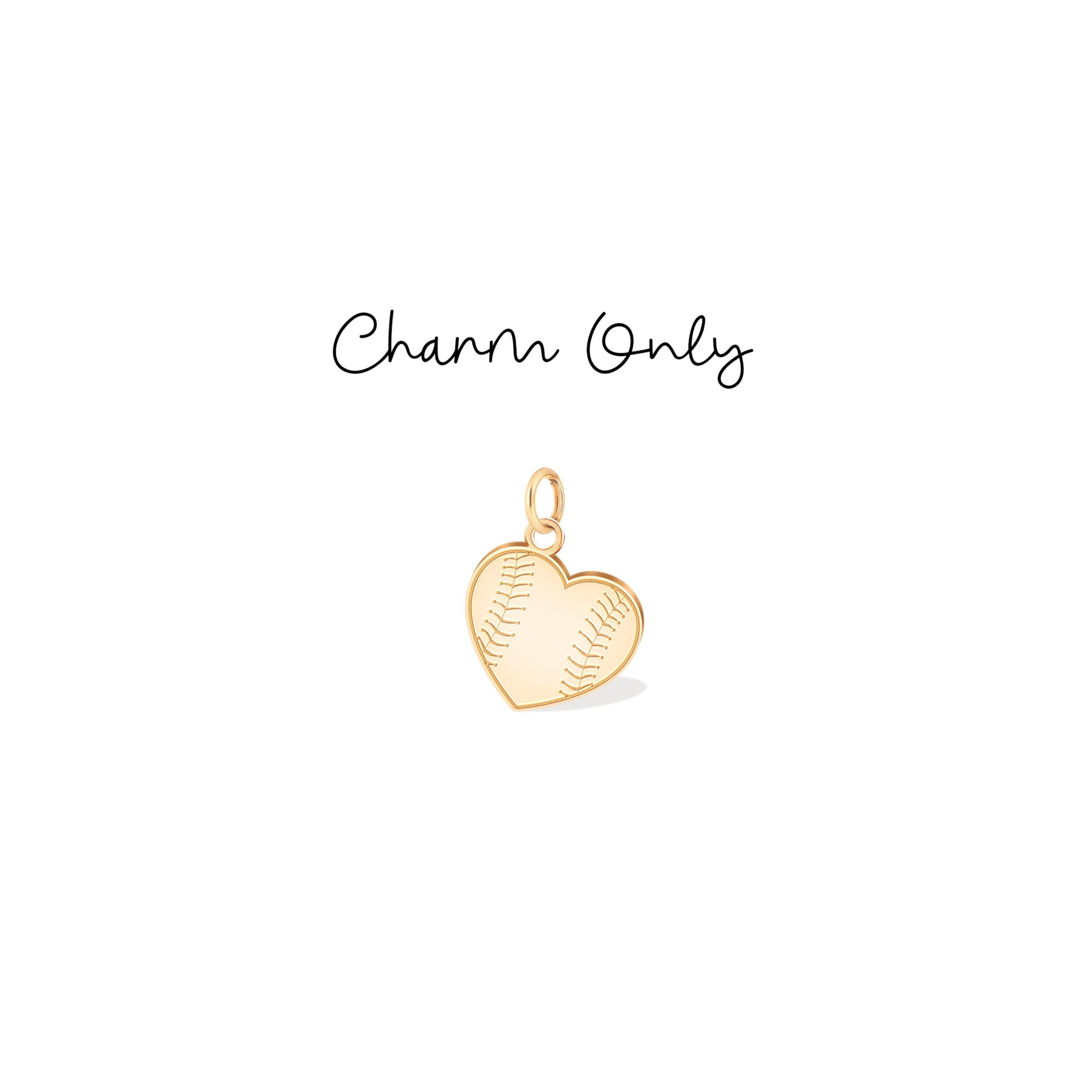 Baseball Heart Charm