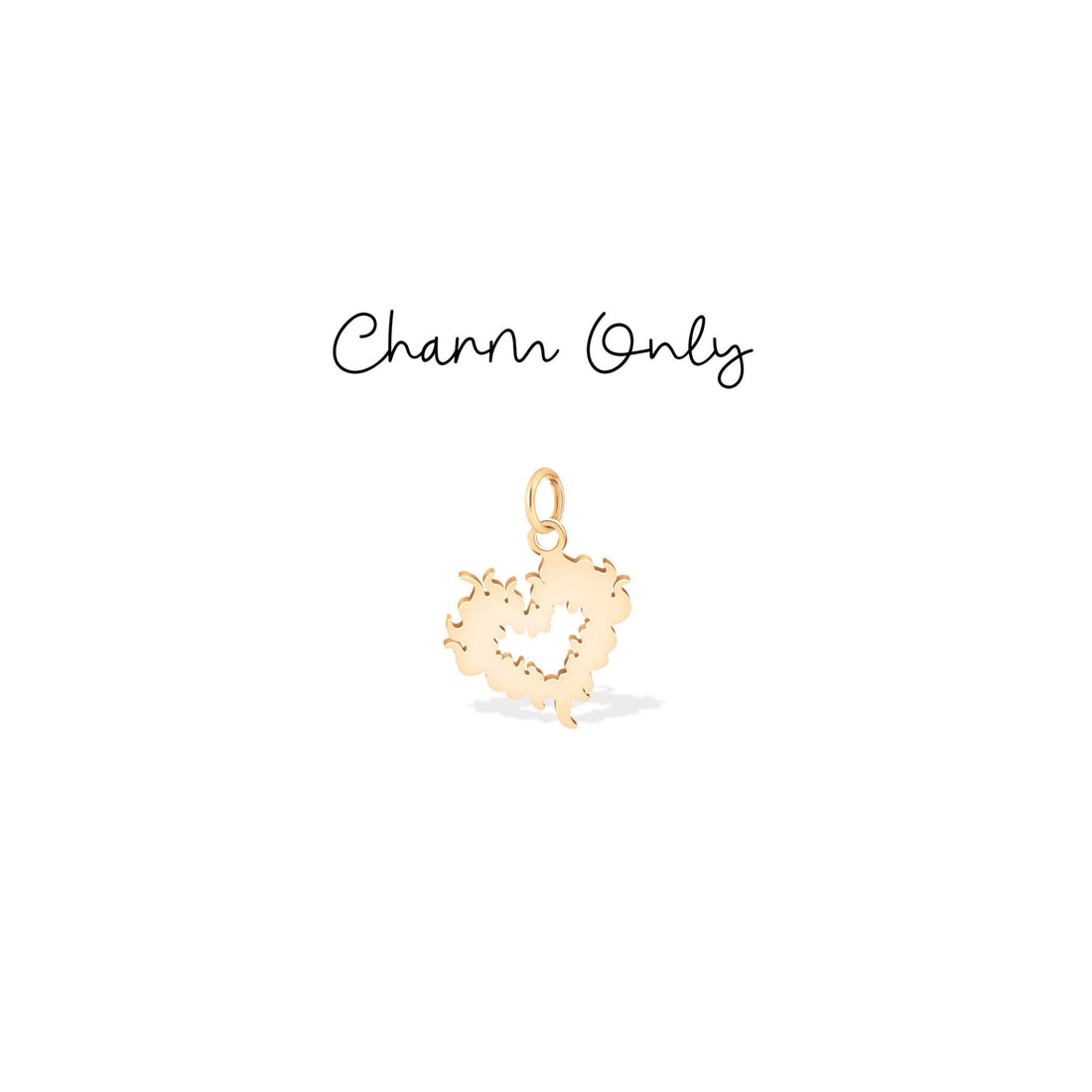 Flaming Heart Charm Pendant