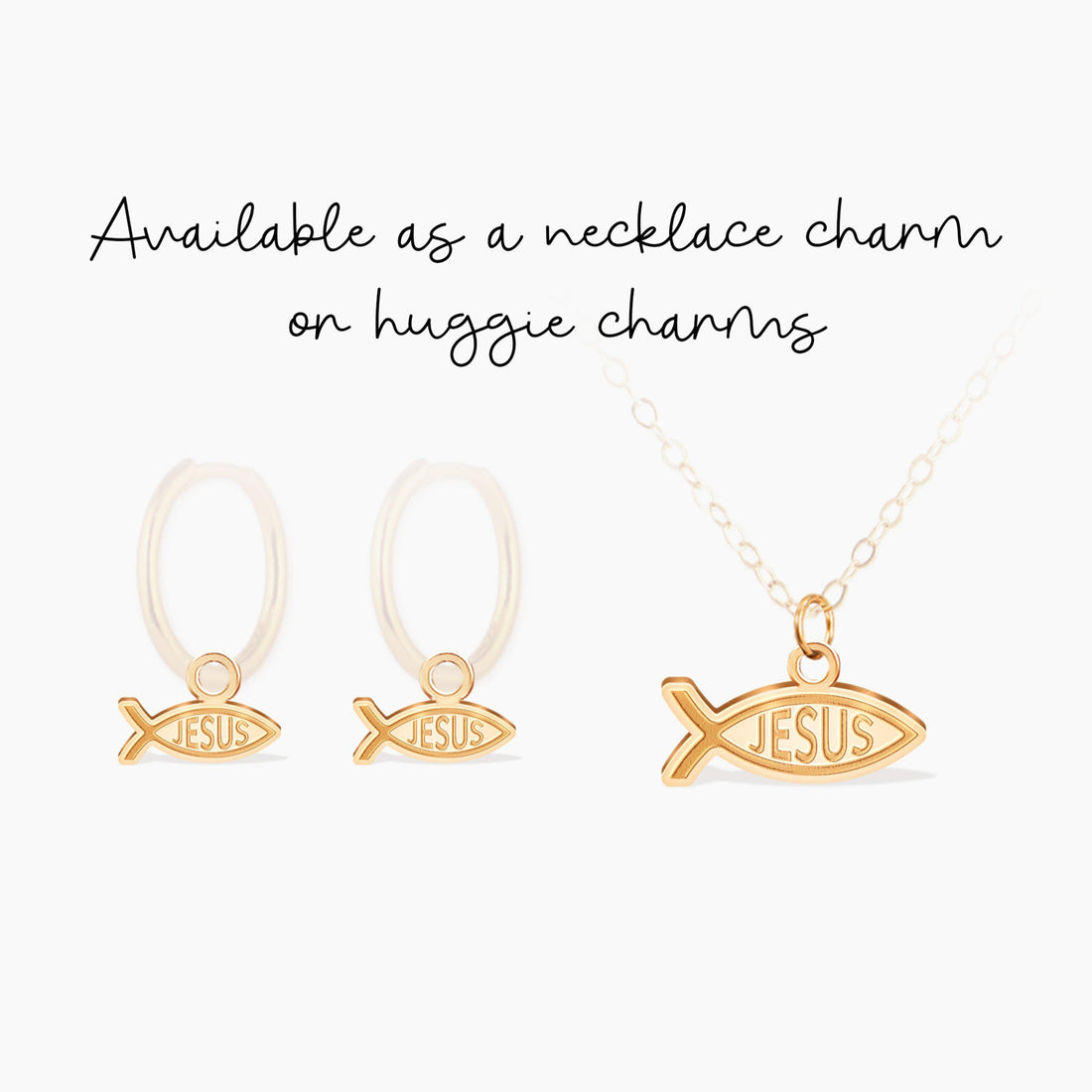 Ichthys Jesus Fish Charm Pendant