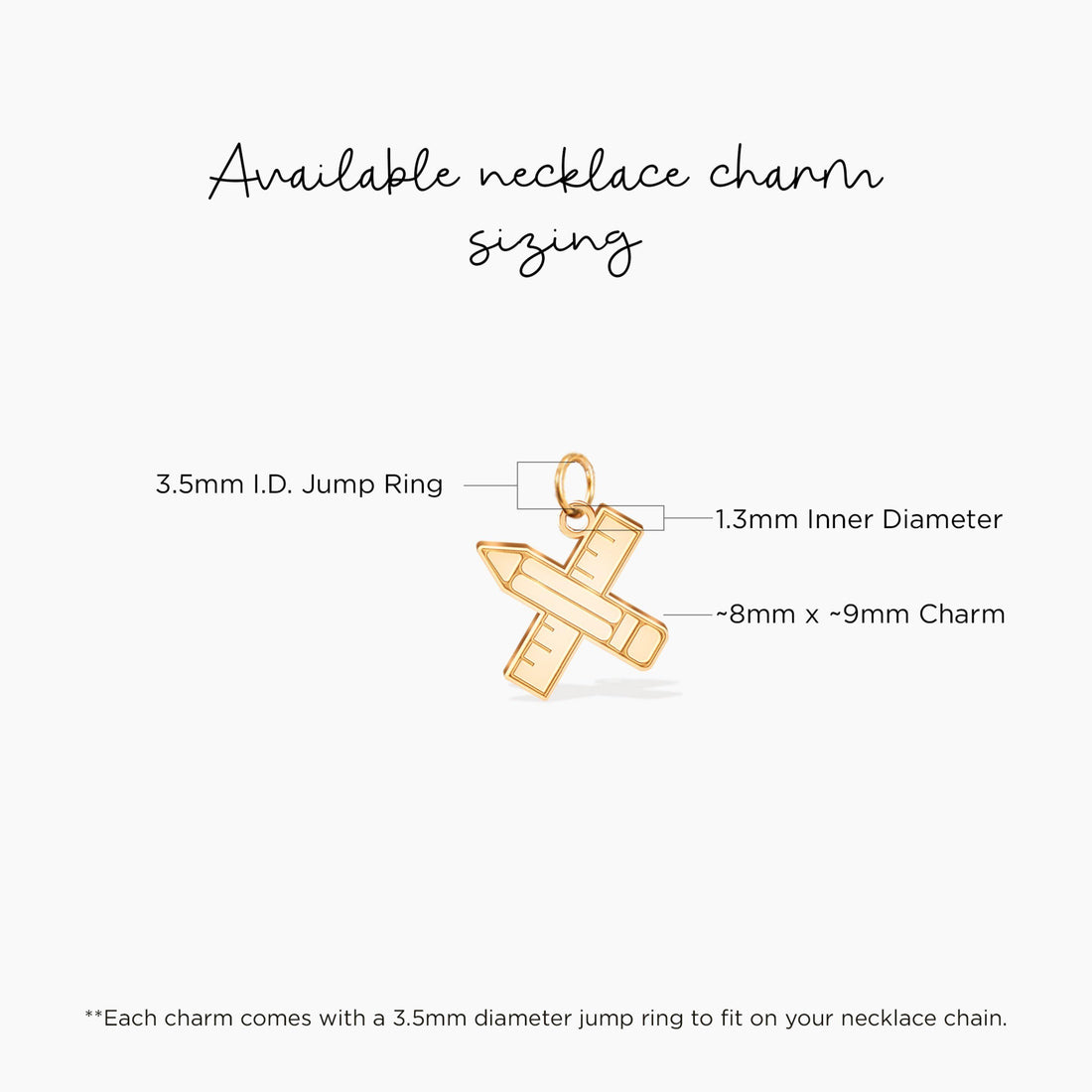 Pencil Ruler Charm Stud Earrings