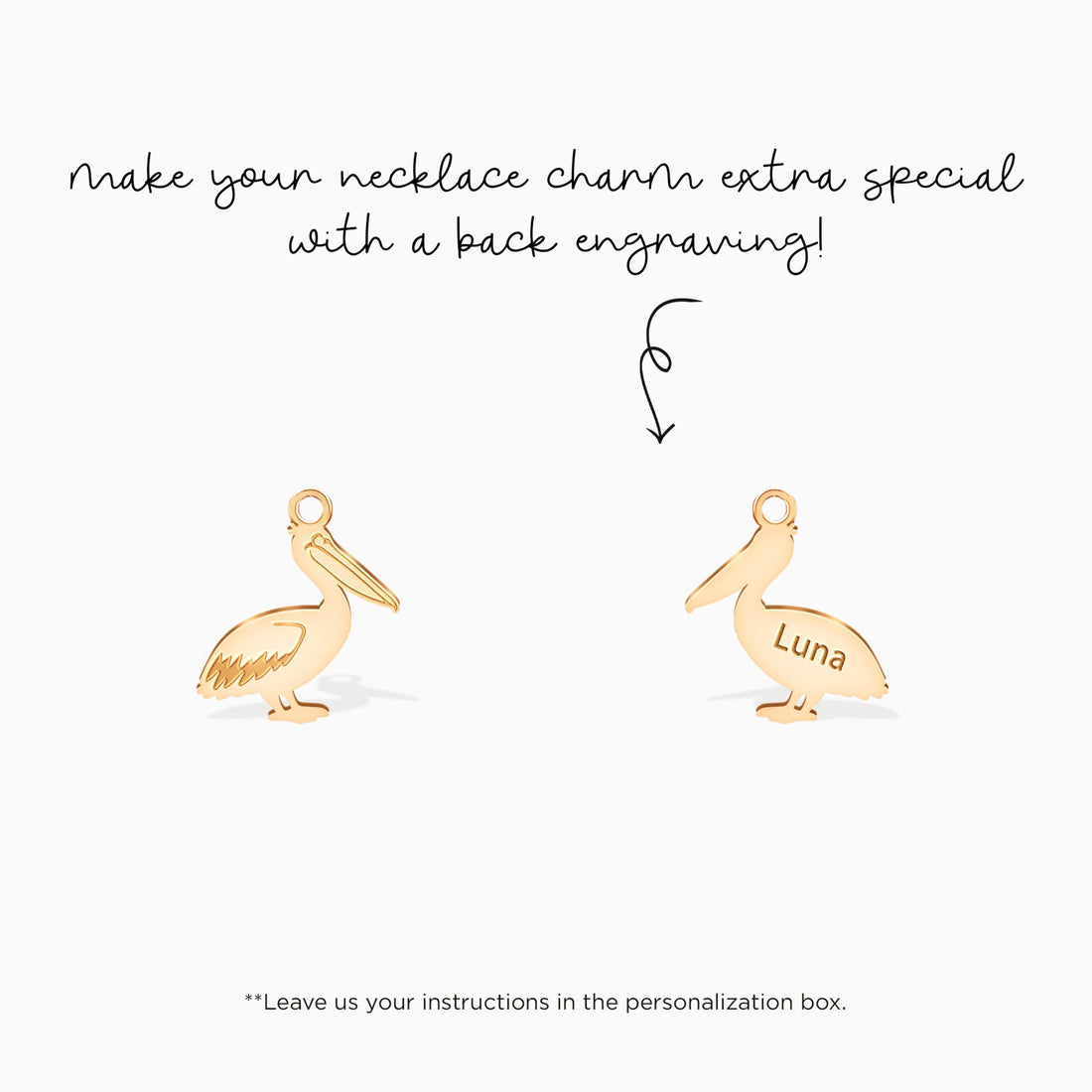 Heron Bird Charm Pendant