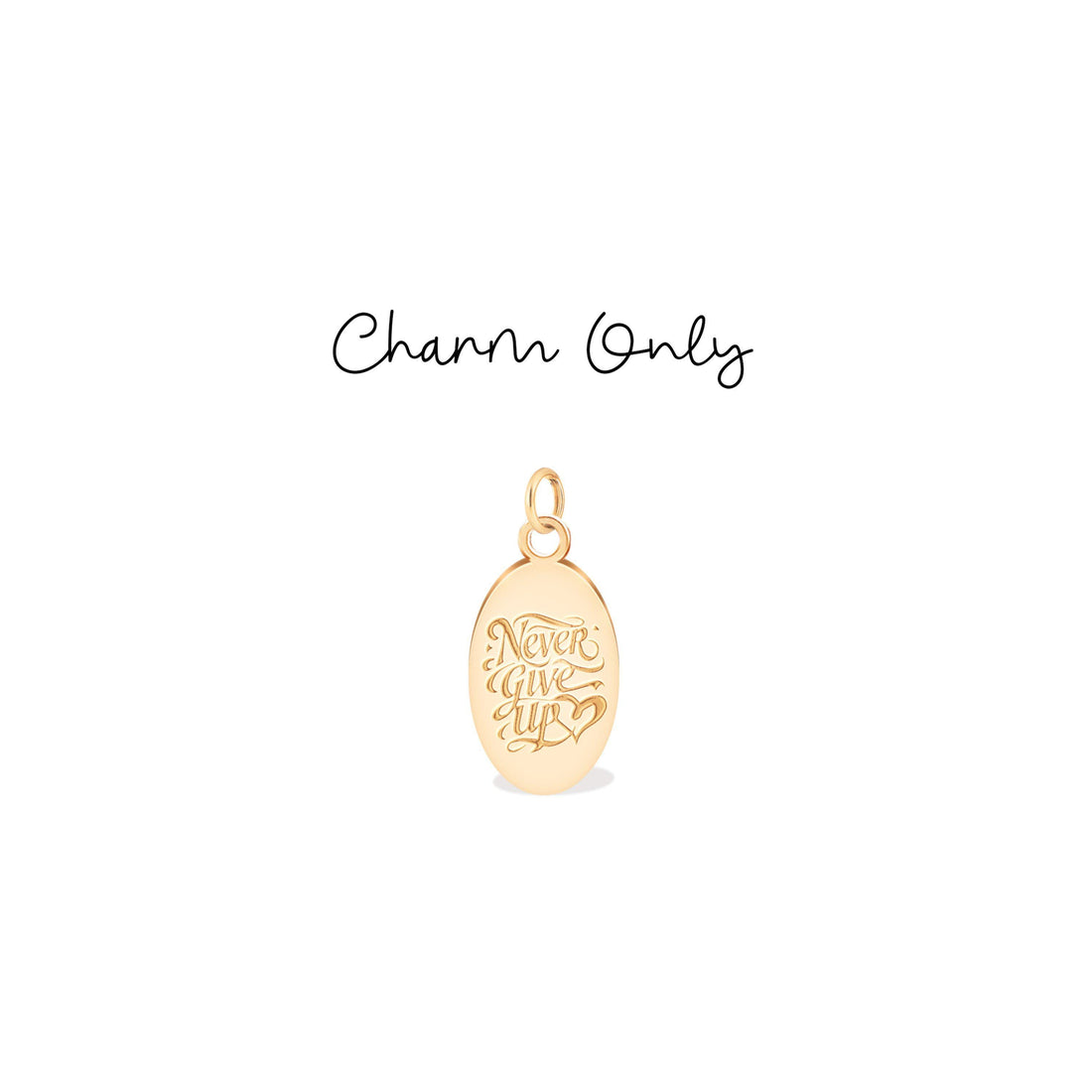 Engraved Never Give Up Quote Pendant Necklace